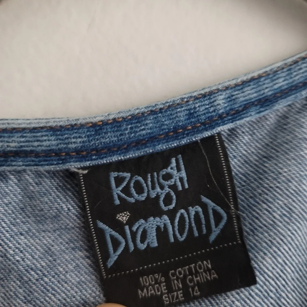 VTG Rough Diamond Girls 14 Denim‎ Fit & Flare Dress Pockets Y2K